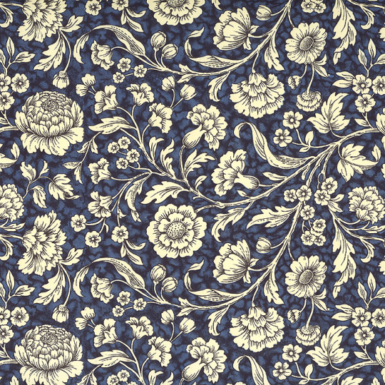 Dark Blue Wildflowers Print Italian Paper ~ Carta Varese Italy